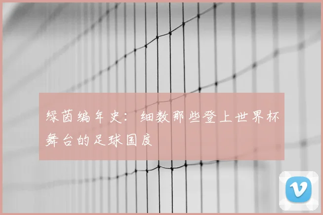 绿茵编年史：细数那些登上世界杯舞台的足球国度
